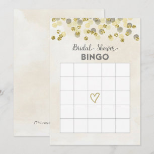 Faux Gold Glitter Bridal Shower Bingo Card