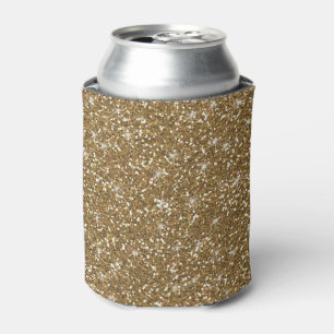 Faux Gold Glitter Can Cooler