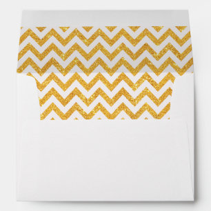 Faux Gold Glitter Chevron - Envelope