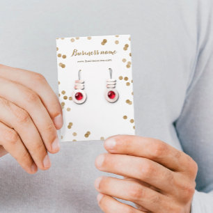 Faux Gold Glitter Dots Background Earring Cards