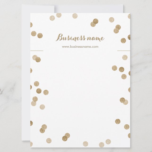 Faux Gold Glitter Dots Background Necklace Cards (Front)