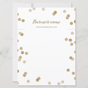 Faux Gold Glitter Dots Background Necklace Cards