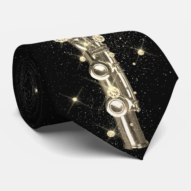 faux gold glitter flute  tie (Rolled)