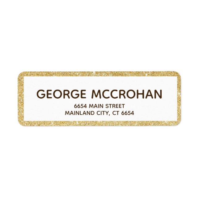 Faux Gold Glitter Foil Return Address (Front)
