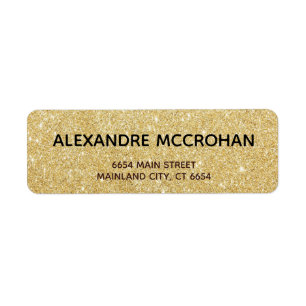 Faux Gold Glitter Foil Return Address