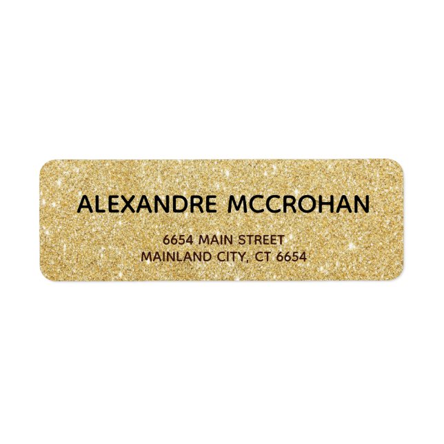 Faux Gold Glitter Foil Return Address (Front)