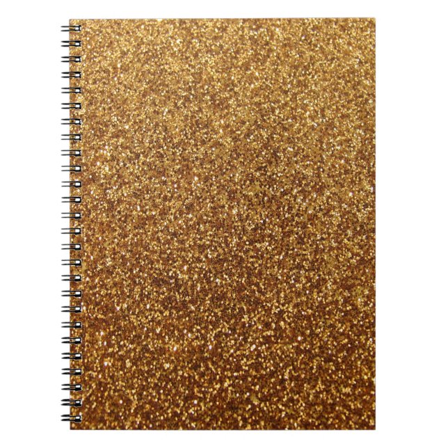 Faux Gold glitter graphic Notebook (Front)
