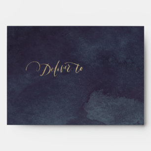 Faux gold glitter liner & return address envelope