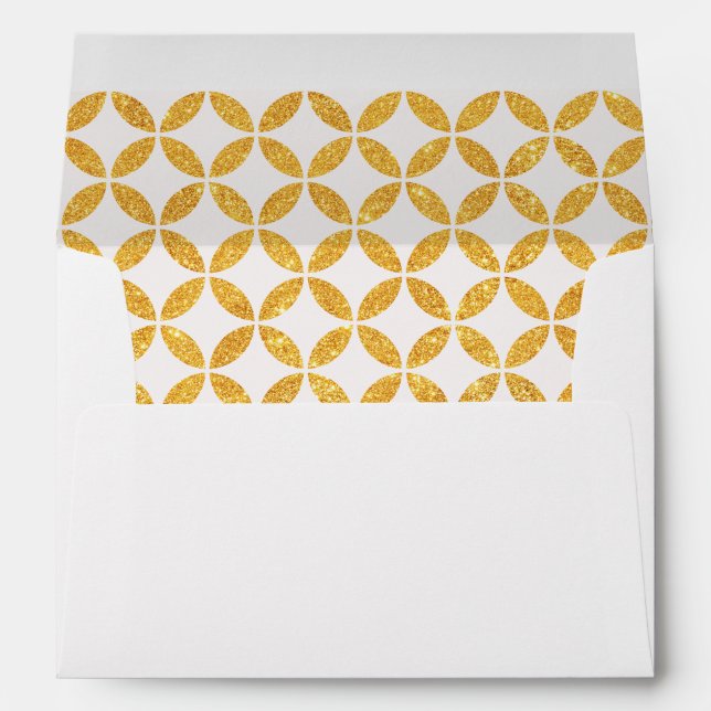 Faux Gold Glitter Modern Design - Envelope (Back (Bottom))