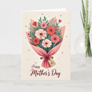 Faux Gold Glitter Mom Card