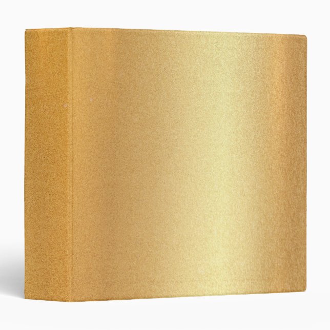Faux Gold Glitter Trendy Modern Elegant Golden Binder (Front/Spine)