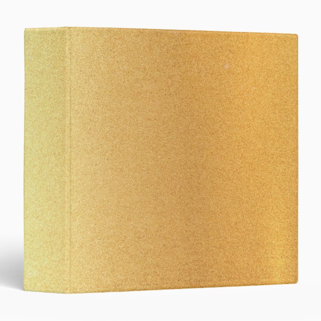 Faux Gold Glitter Trendy Modern Sophisticated Binder (Front/Spine)