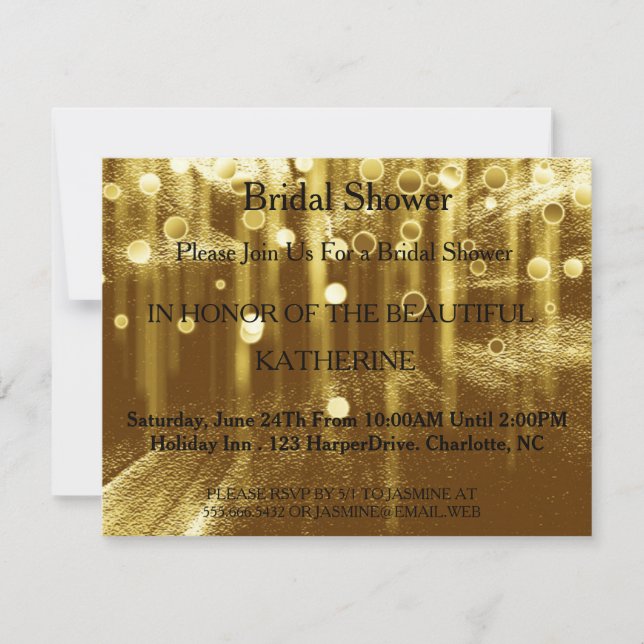 Faux Gold Glittering Fab Confetti Sparkles Dots Invitation (Front)