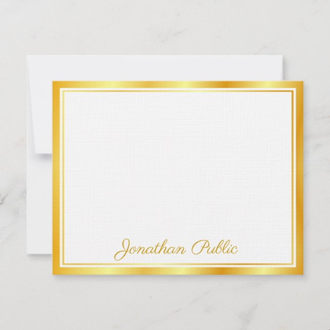 Faux Gold Hand Script Text Elegant Template Luxury (Front)