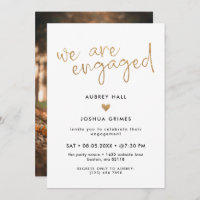 Faux Gold Handwriting We Are Engaged Photo