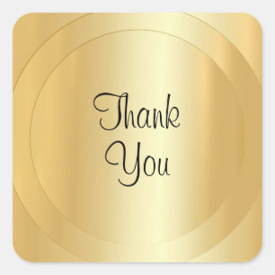 Faux Gold Handwritten Script Modern Template Square Sticker