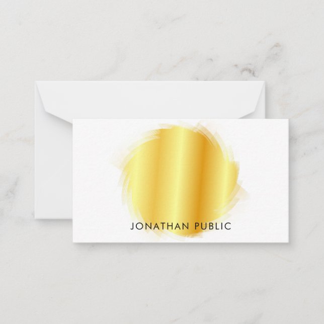 Faux Gold Handwritten Script Monogram Elegant Card (Front)