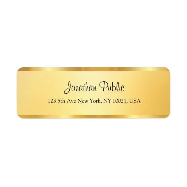 Faux Gold Handwritten Script Personalized Template (Front)