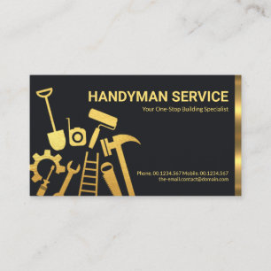 Faux Gold Handyman Tools Home Repairs #ZazzleMade Business Card