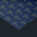 Faux Gold Hanukkah Menorah Pattern Blue Holiday Tissue Paper<br><div class="desc">Wrap your gifts in style this holiday season with our elegant Hanukkah tissue paper. This simple but chic design features a navy blue background with faux gold menorahs repeated into a pattern. Designed by artist  © Tim Coffey.</div>