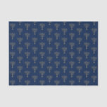 Faux Gold Hanukkah Menorah Pattern Blue Holiday Tissue Paper<br><div class="desc">Wrap your gifts in style this holiday season with our elegant Hanukkah tissue paper. This simple but chic design features a navy blue background with faux gold menorahs repeated into a pattern. Designed by artist  © Tim Coffey.</div>