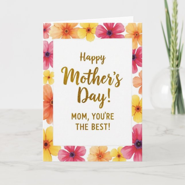 Faux Gold Happy Mothers Day Card (Front)