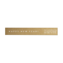 FAUX GOLD HAPPY NEW YEAR GREETING | LABEL