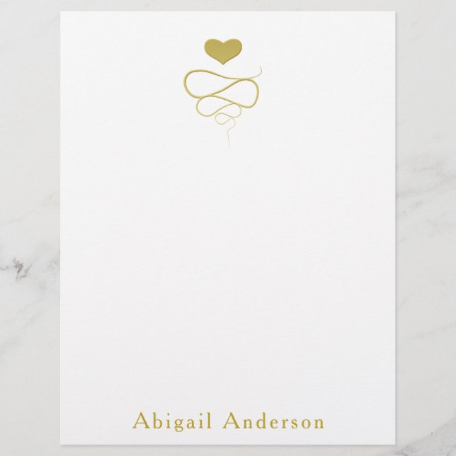 Faux Gold Heart Ornament | Personalized Stationary (Front)