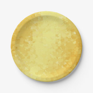 Faux Gold Hearts Custom Romantic Paper Plate