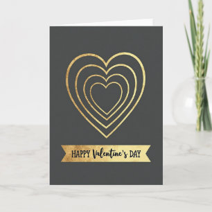 Faux Gold Hearts Valentines Day Card
