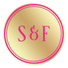 Faux Gold Hot Pink Wedding Monogram Envelope Seal