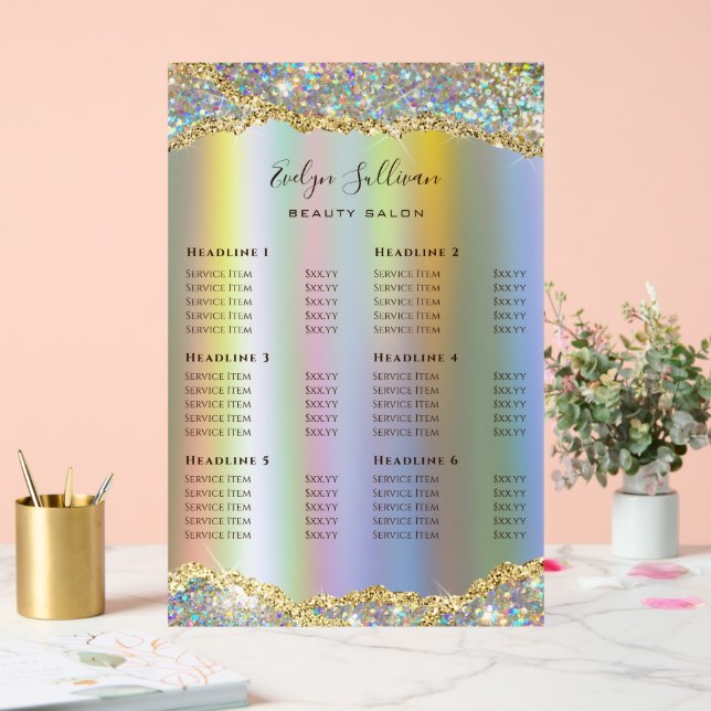 Faux Gold Iridescente Parties scintillant Foil Pri (Mariage)