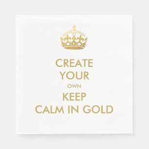 Faux Gold Keep Calm and Carry On 50th Wedding Napkin
