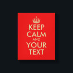Faux gold Keep calm wrapped canvas print<br><div class="desc">Faux gold Keep calm wrapped canvas print | Customizable. Create your own Keep calm and carry on parody print or poster. Personalize this template with your own funny quote or saying and custom background colour.</div>