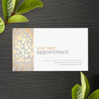 Faux Gold Leaf Circles Gris Carte de rendez-vous 1