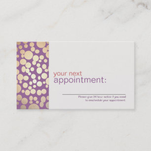 Faux Gold Leaf Circles Violet Carte de rendez-vous