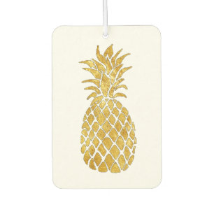 faux gold leaf pineapple car air freshener