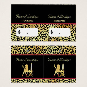 FAUX Gold Leopard Woman Hair Boutique Hang Tags