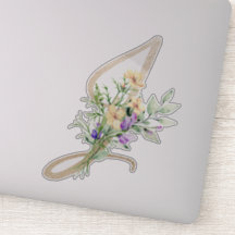 Faux Gold Letter “J” Watercolour Wild Flowers