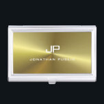 Faux Gold Look Modern Monogram Template Glamour Business Card Holder<br><div class="desc">Faux Gold Look Modern Monogram Template Glamour Business Card Holder. Perfect for Attorneys,  Lawyers,  Corporate Professionals,  Stylists,  Designers,  Teachers,  Realtors,  Brokers,  Directors,  Managers,  Consultants,  Architects,  Engineers,  Real Estate Agents,  Accountants,  Musicians,  all Professions.</div>