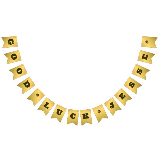 Faux Gold Luxury Corporate Custom Name & Message Bunting Flags (All)