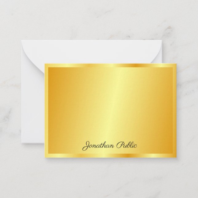 Faux Gold manuscrit Nom de script Modèle personnal (Devant)