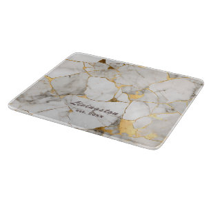 Faux Gold Marble Established Personalized Cutting Board