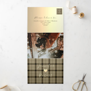 Faux Gold Mariage hiver Tri-Fold Invitation