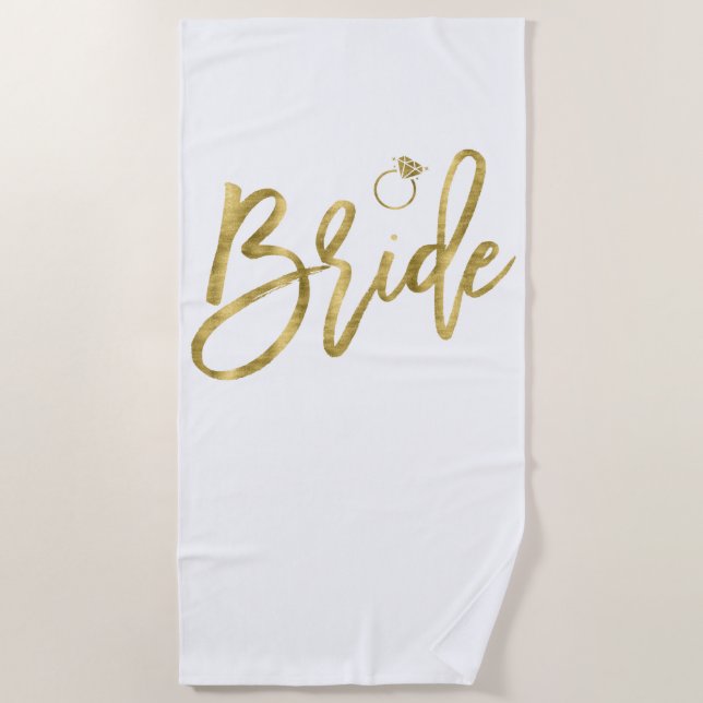 Faux Gold Mariée Avec Serviette De Plage Ring (Devant)