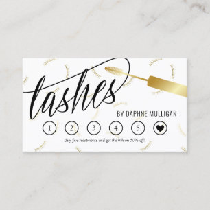 Faux Gold Mascara Wand Lashes Loyalty Card