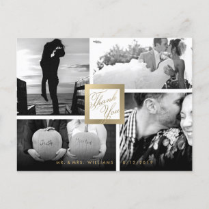 Faux Gold Merci Mariage 4 Photo Carte postale