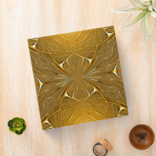 Faux Gold Metal Pattern Design Binder