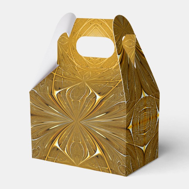 Faux Gold Metal Pattern Design Favor Box (Front Side)