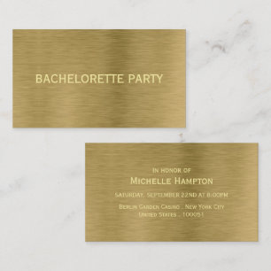 Faux Gold Metal Texture Bachelorette Party Invite